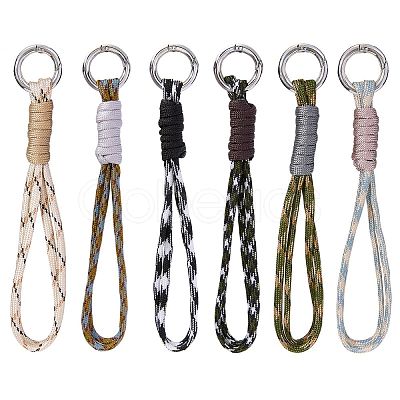 12Pcs 6 Colors Polyester & Spandex Parachute Cord Pendant Decorations HJEW-SZ00128-1