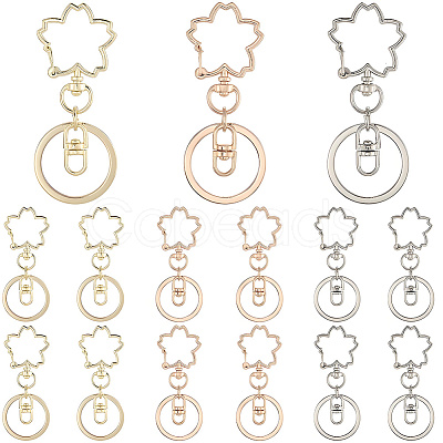 18Pcs 3 Colors Alloy Keychain Clasps KEYC-SC0001-73-1