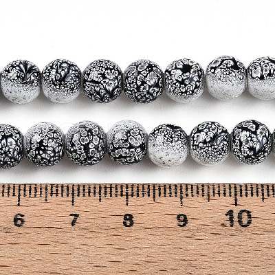 Transparent Baking Paint Glass Beads Strands DGLA-N009-8mm-09-1