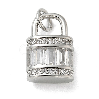 Rack Plating Brass Micro Pave Cubic Zirconia Pendants KK-K392-47P-1