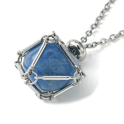 Tarnish Resistant 304 Stainless Steel Macrame Pouch Braided Gemstone Holder NJEW-JN04468-01-1