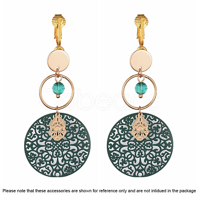 Brass Clip-on Earring Converters Findings KK-Q115-G-NF-1