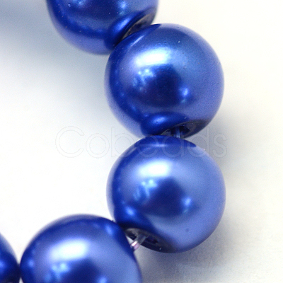 Baking Paint Pearlized Glass Pearl Round Bead Strands HY-Q003-6mm-28-1
