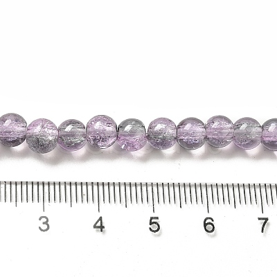Spray Painted Crackle Glass Beads Strands X-CCG-Q002-6mm-02-1