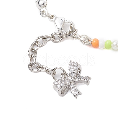 Shell Pearl & Glass Beaded Bracelets for Women BJEW-JB10414-1