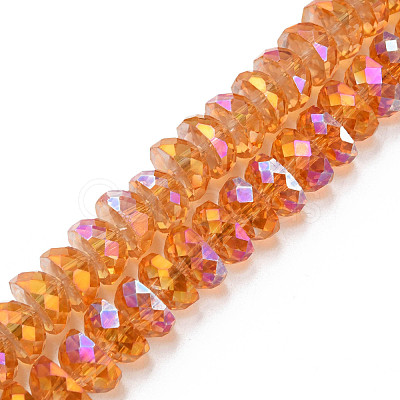 Electroplate Transparent Glass Beads Strands EGLA-N002-37-C03-1