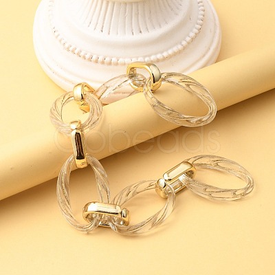 Handmade Metal Enlaced Plating Acrylic Cable Chains AJEW-JB00743-1