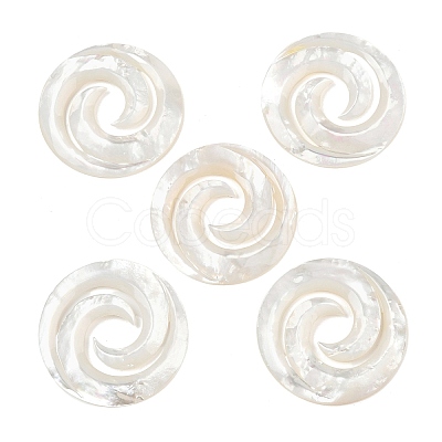 Natural White Shell Cabochons SSHEL-B006-05-1