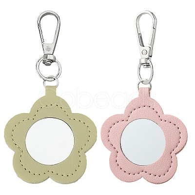 2Pcs 2 Colors PU Leather Pendant Decorations HJEW-CL0001-16B-1