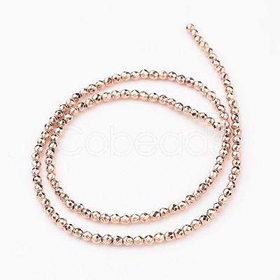 Eco-Friendly Long-Lasting Plated Non-magnetic Synthetic Hematite Smooth Beads Strands G-I175-34-3mm-RG-1