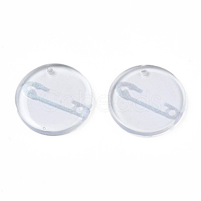 Transparent Resin Pendants RESI-N030-005B-1