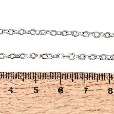 12Pcs 2.8MM 304 Stainless Steel Textured Cable Chain Necklaces for Men Women NJEW-H093-18P-03-1