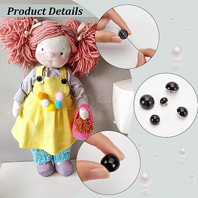 150Pcs 5 Style Resin Imitation Pearl Shank Buttons DIY-PH0017-79-1