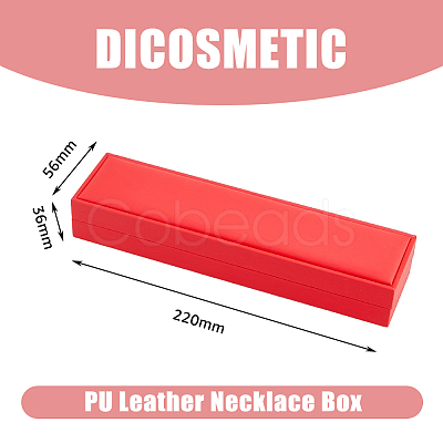 Rectangle PU Leather Necklace  Storage Boxes with Velvet Inside CON-WH0094-31D-02-1