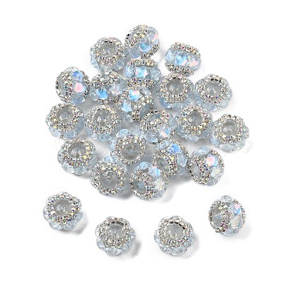 Acrylic Rhinestone Rondelle Beads OACR-S048-02E-1