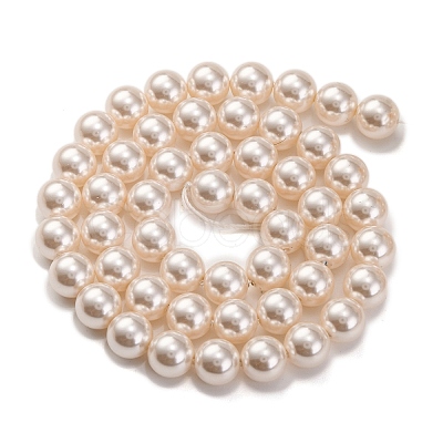 Baking Paint Pearlized Glass Pearl Round Bead Strands PEAR-H019-02C-02-1