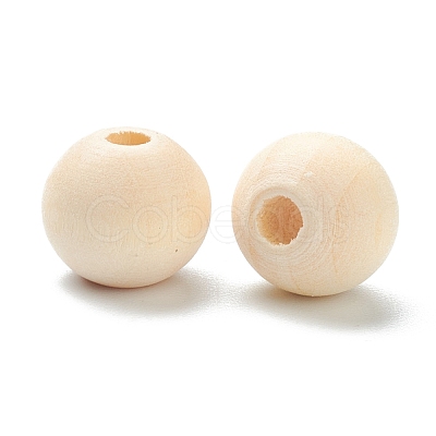 Natural Unfinished Wood Beads WOOD-XCP0001-19E-1