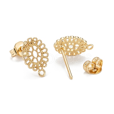Eco-Friendly Brass Stud Earring Findings KK-H761-01G-1