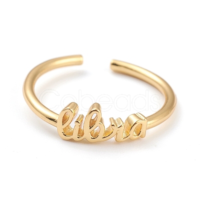 Constellation/Zodiac Sign Brass Cuff Rings RJEW-J074-05G-K-1