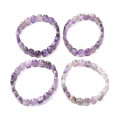Natural Amethyst Faceted Beaded Stretch Bracelets for Women BJEW-K251-07F-1