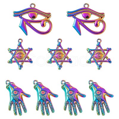 12Pcs 3 Style Plated Alloy Pendants FIND-LS0001-44MC-1