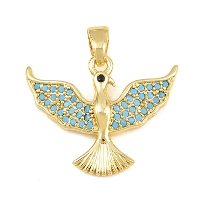 Brass Micro Pave Sky Blue Cubic Zirconia Pendants CU-CBA4A93-01B-G-1