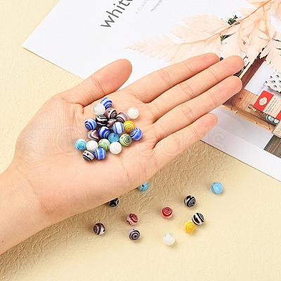 48Pcs Handmade Millefiori Glass Beads LK-YW0001-02B-1