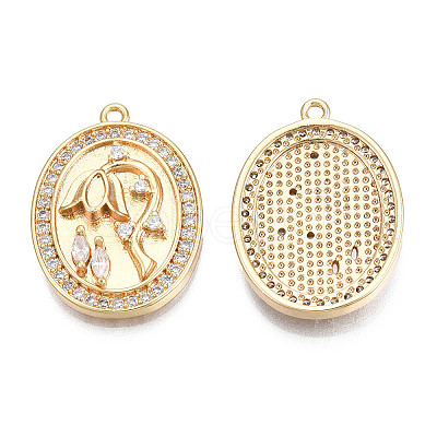 Brass Micro Pave Cubic Zirconia Pendants KK-N216-370-1