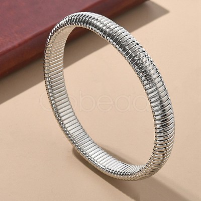 Electrophoresis Iron Bangles for Women BJEW-M057-08P-1