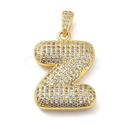 Brass Micro Pave Cubic Zirconia Pendants KK-E061-03G-26-1