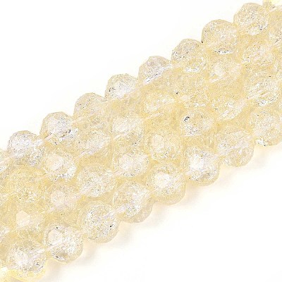 Transparent Crackle Glass Beads Strands GLAA-N053-10mm-10-1