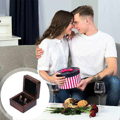 Wooden Jewelry Cufflinks Storage Magnetic Gift Case CON-WH0095-78B-1
