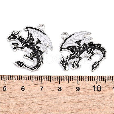 Alloy with Black Enamel Pendants AL-CBA2919-02P-09-1