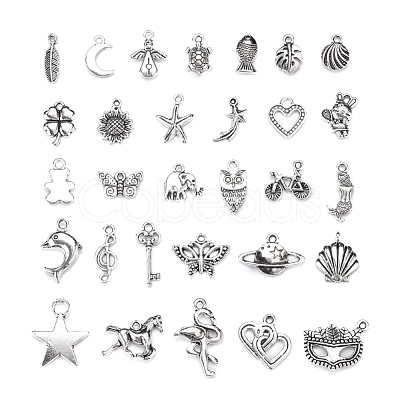 30Pcs 30 Styles Tibetan Style Alloy Pendants TIBEP-YW0001-29AS-1