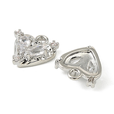 Brass Micro Pave Cubic Zirconia Charms KK-C107-14B-P-1