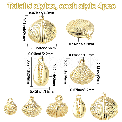 20Pcs 5 Styles Alloy Pendants FIND-SC0021-03-1