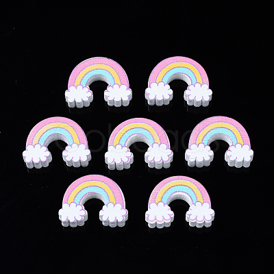 Printed Natural Wooden Beads WOOD-S055-28-1