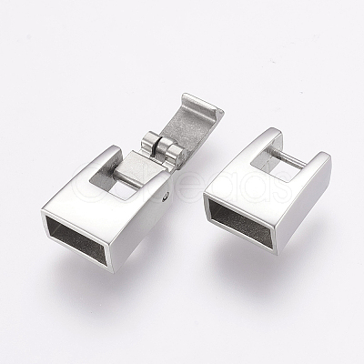 Tarnish Resistant 304 Stainless Steel Fold Over Clasps STAS-E144-148P-1