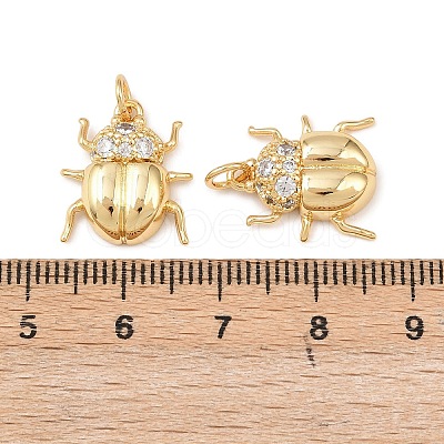 Brass Micro Pave Cubic Zirconia Pendants KK-G544-09G-02-1