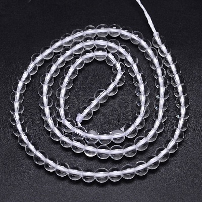 Round Natural Grade AA Quartz Crystal Beads Strands G-H1648-6mm-01N-AA-1