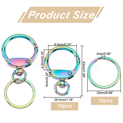 10Pcs Zinc Alloy Swivel Clasps FIND-PH0009-03-1