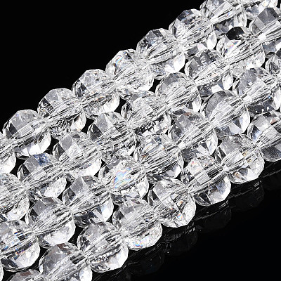 Transparent Crackle Glass Beads Strands GLAA-N051-05-1