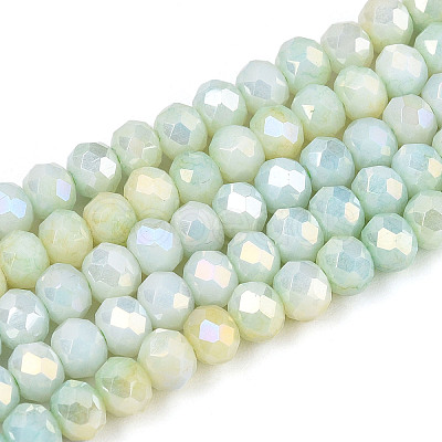 Anti-Tarnish Electroplate Rondelle Glass Beads Strands EGLA-T021-4mm-17-05-1