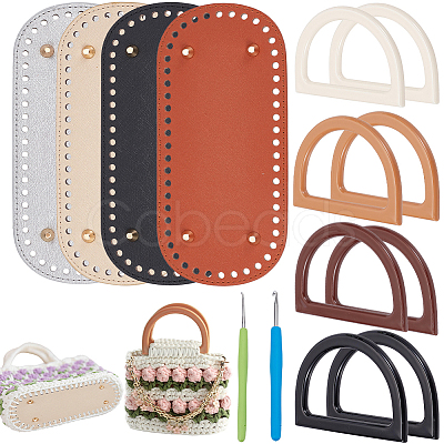 4Pcs 4 Colors PU Leather Oval Bottom FIND-CL0001-79B-1