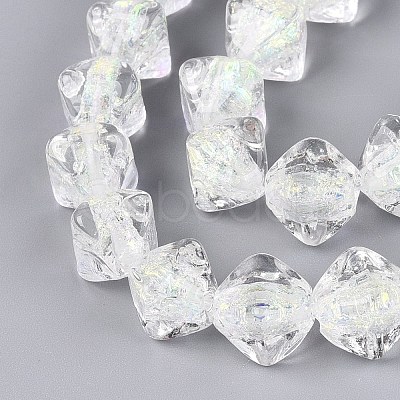 Handmade Foil Glass Beads Strands FOIL-Q002-06E-1