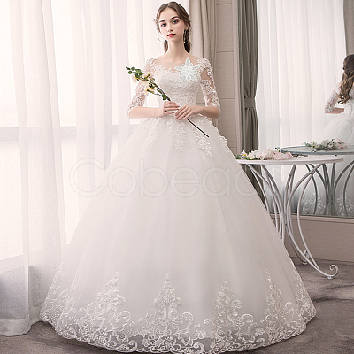 Flower Multi-Layer Polyester & Sequin Embroidery Appliques PATC-WH0010-35-1