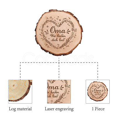 Carved Wood Round Sheets AJEW-WH0362-005-1