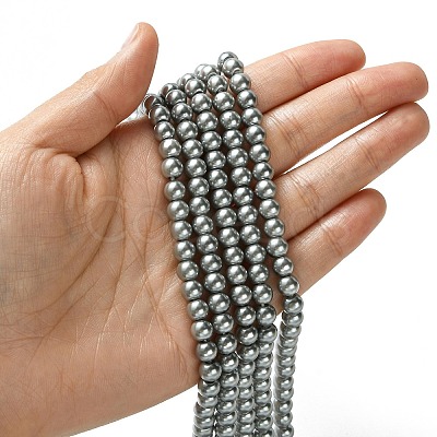 Eco-Friendly Dyed Glass Pearl Beads Strands HY-A008-6mm-RB031-1