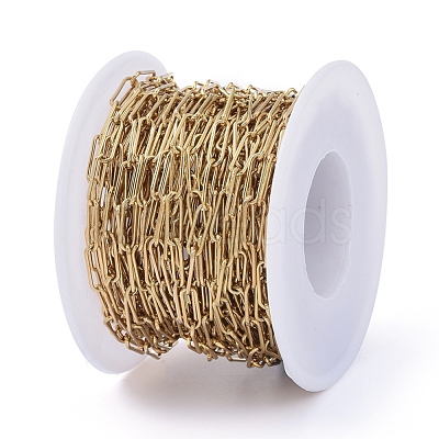 PVD Vacuum Plating 304 Stainless Steel Paperclip Chains CHS-L022-02P-G-1