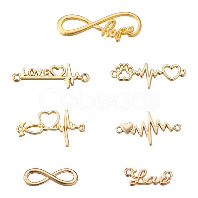 Tibetan Style Alloy Infinity Connectors & Heart Beat Shapes  Links & Word Love Pendants  PALLOY-TA0001-93G-RS-1